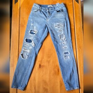 Guess Los Angeles Power Curvy Mid Rise Distressed Skinny Jeans Women's Size 29 S